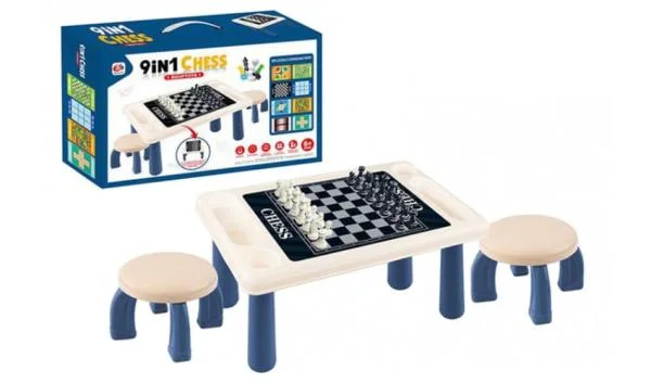 ჭადრაკის მაგიდა და სკამები