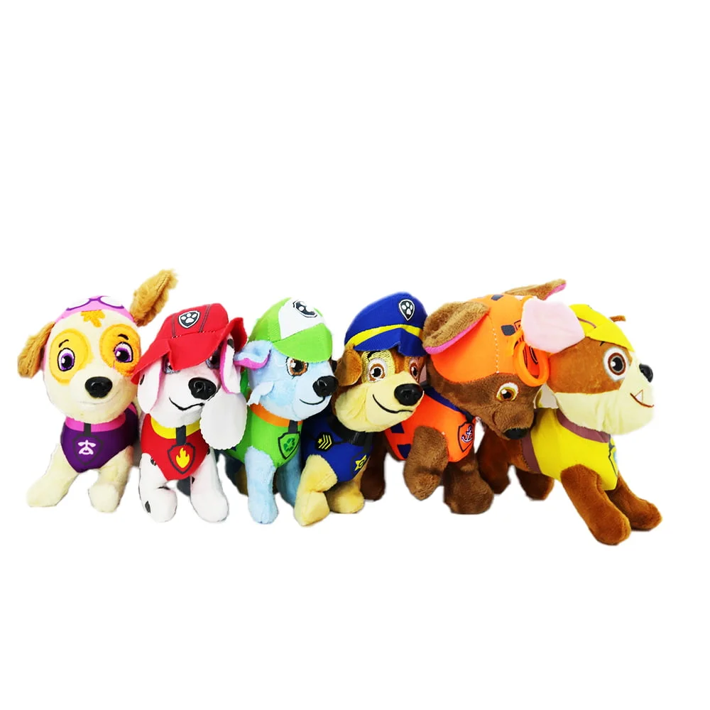 PAW PATROL - პატრული ლეკვების რბილი სათამაშოები სამაგრით