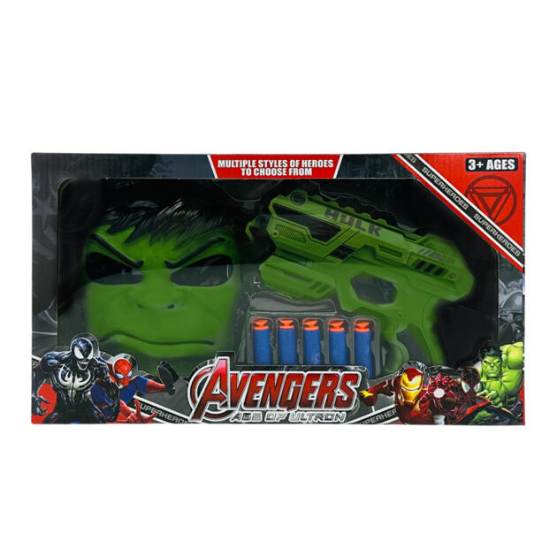 Gun with Soft Bullets and Hulk Mask 648-28