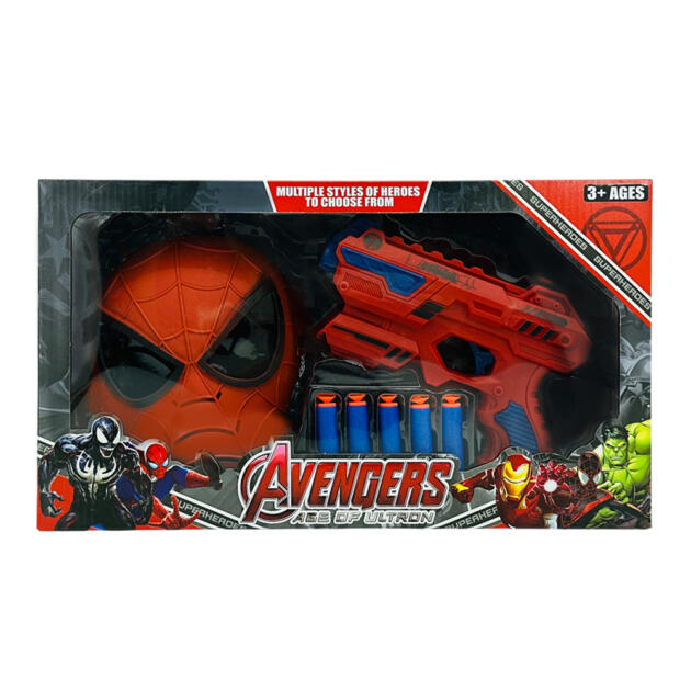 Gun with Soft Bullets and Spider-Man Mask 648-30