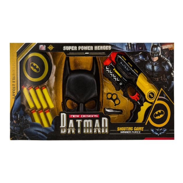 Gun with Soft Bullets and Batman Mask WL054
