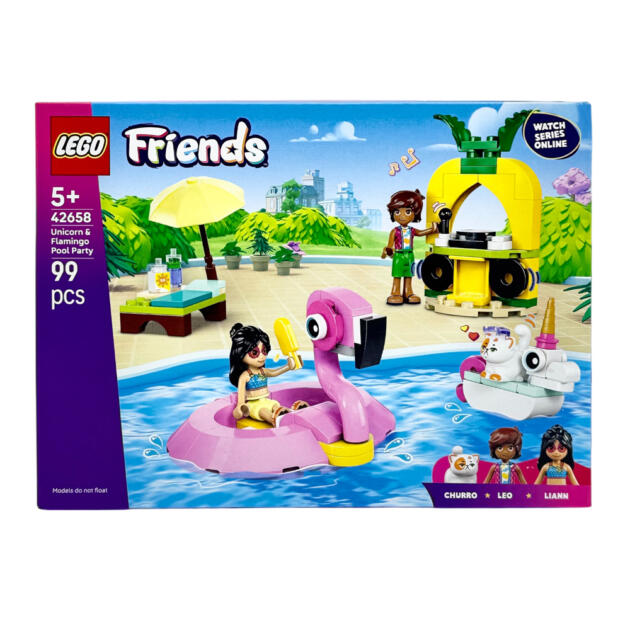 კონსტრუქტორი Friends Unicorn & Flamingo Pool Party - LEGO